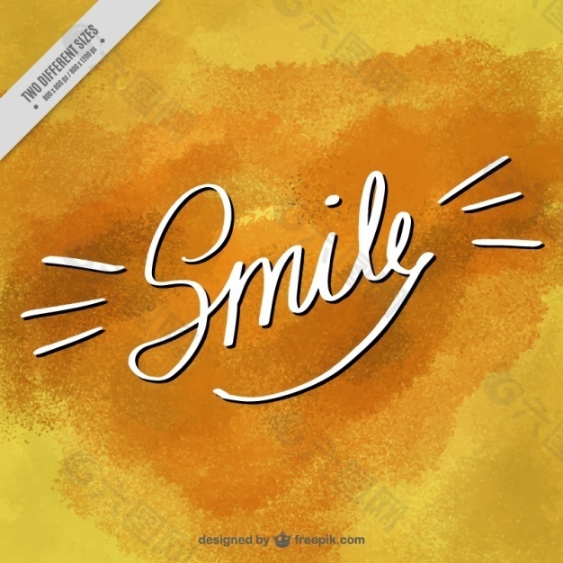 黄色背景与“微笑”字