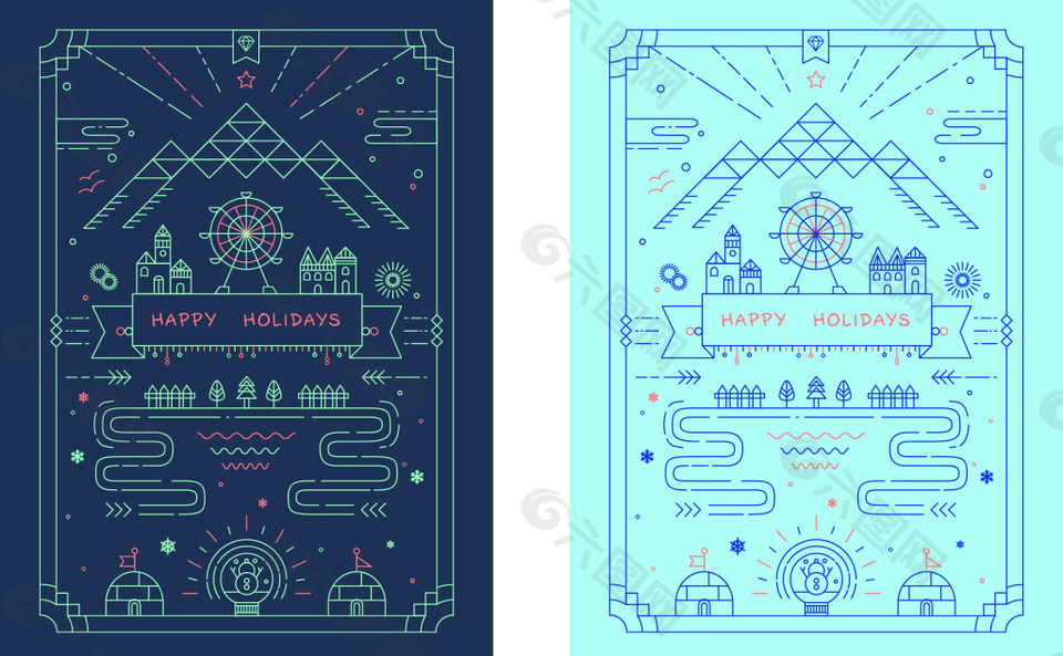 线条装饰海报设计元素