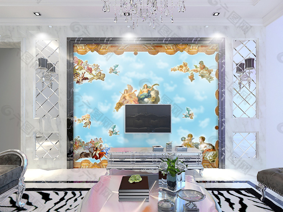 卡通元素背景墙