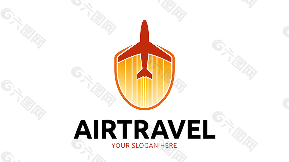 红色飞机创意企业logo矢量素材