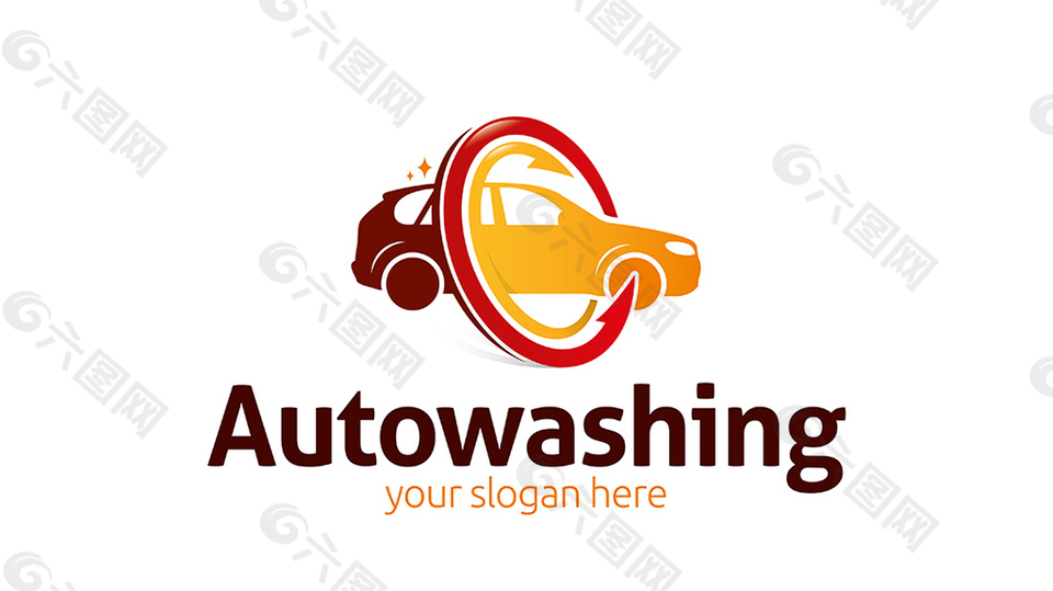 自动洗车logo设计矢量素材