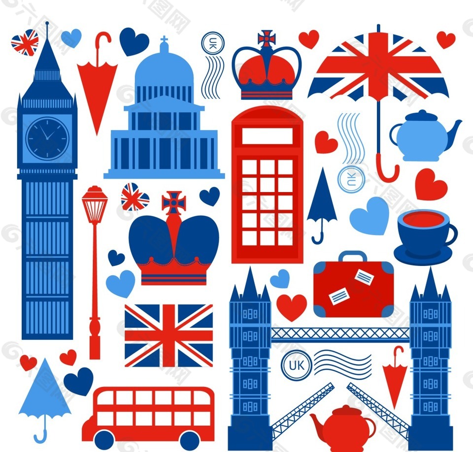 英国旅行插画