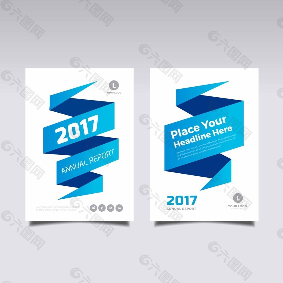 蓝色折纸宣传单