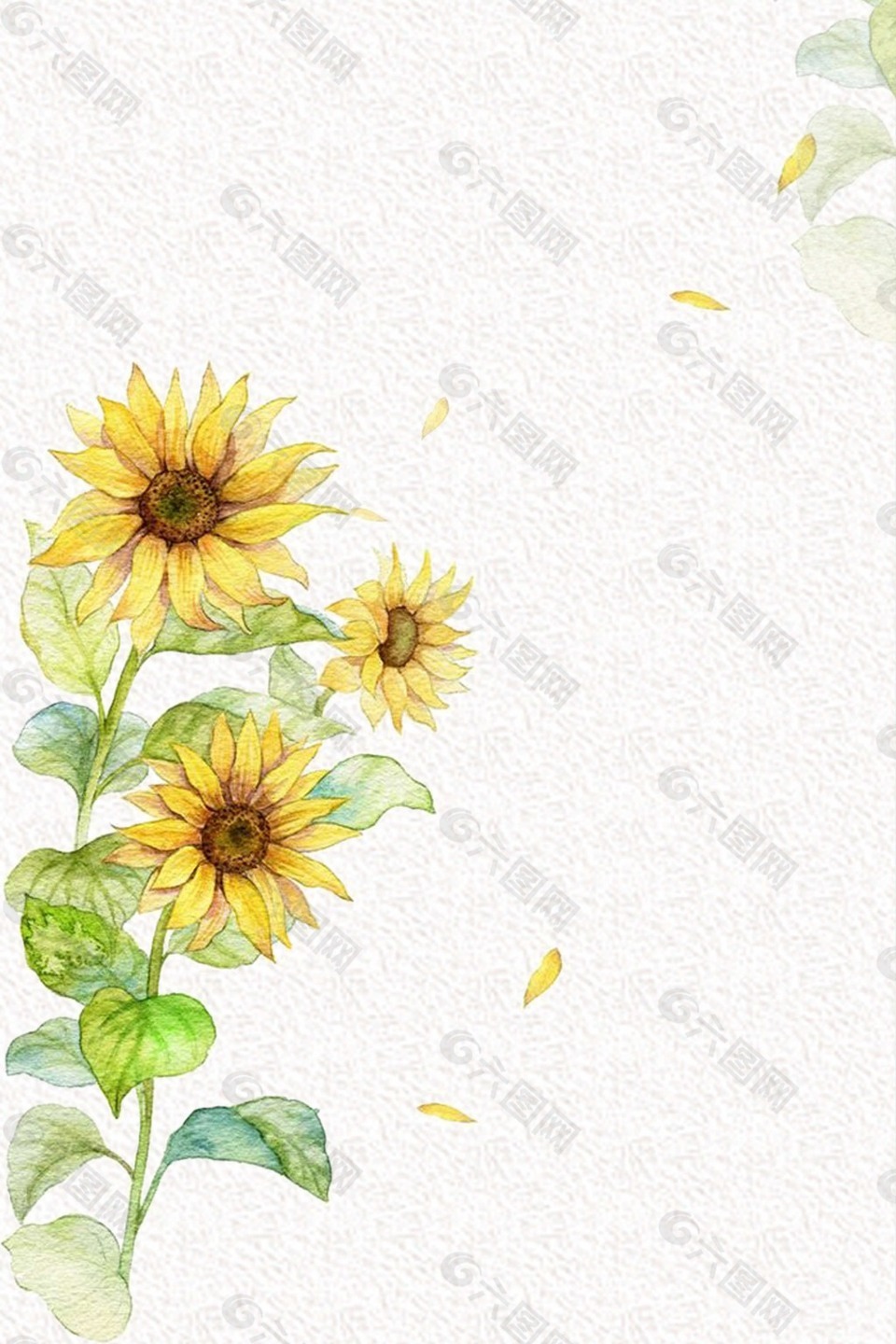 手绘向日葵背景素材免费下载 图片编号 六图网