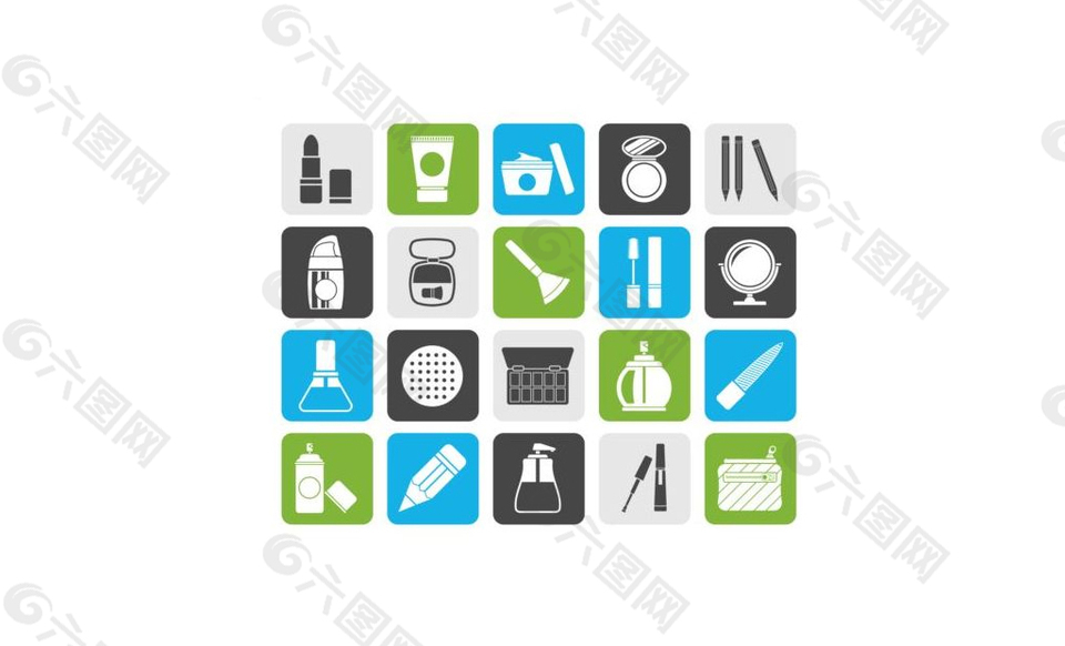 化妆品的图标集