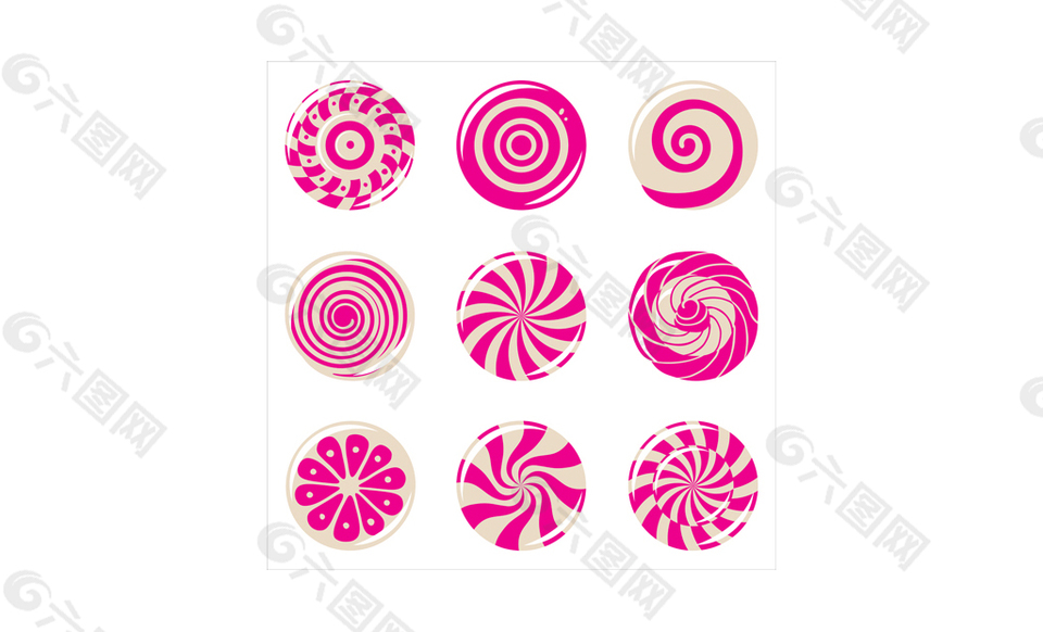 圆形粉红糖果图标