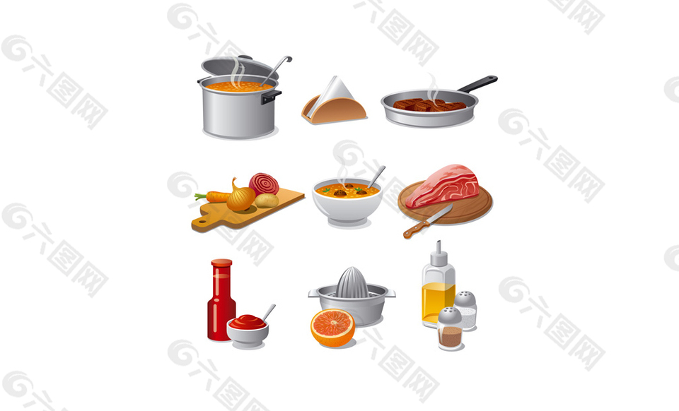 烹饪食品图标集
