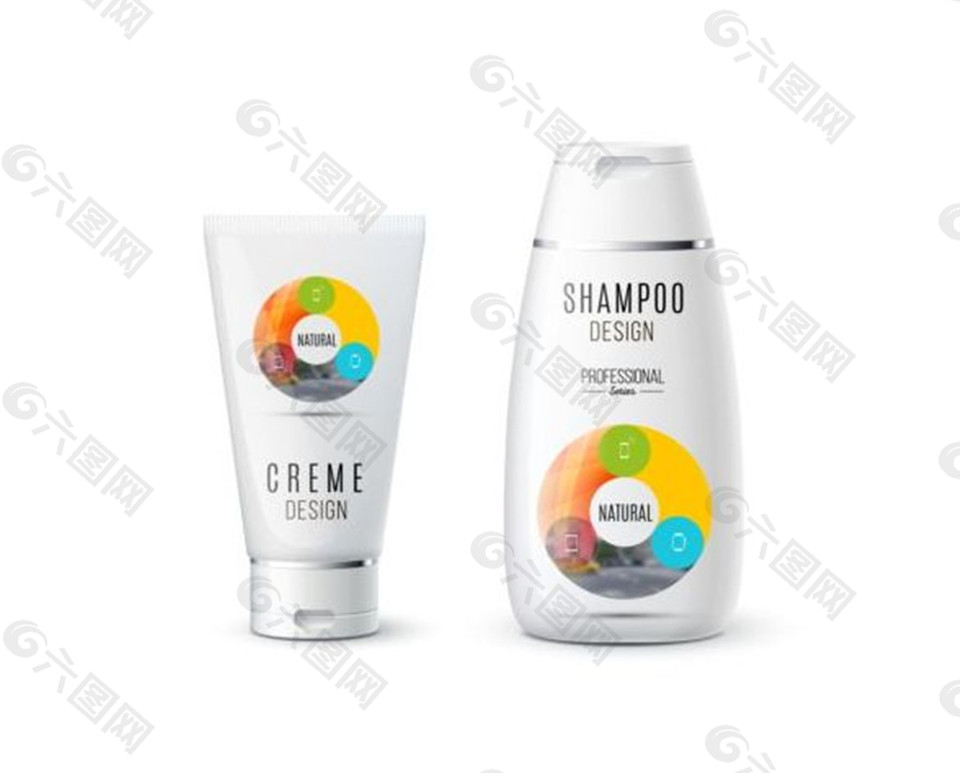 洗发水化妆品品牌设计效果图矢量素材下载