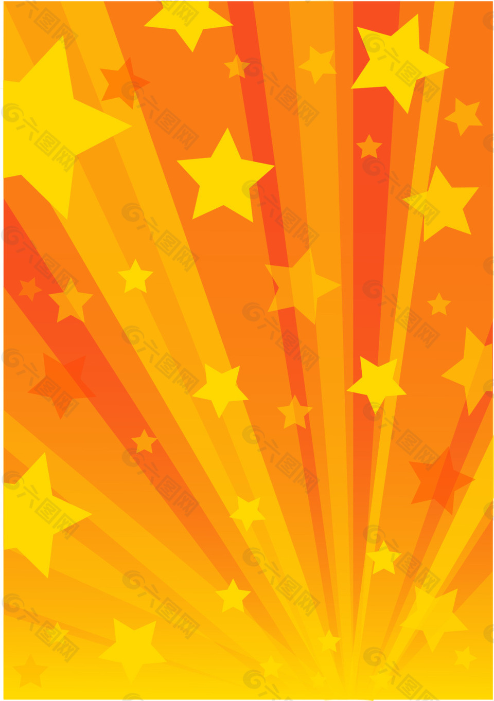 光线放射五角星花纹背景