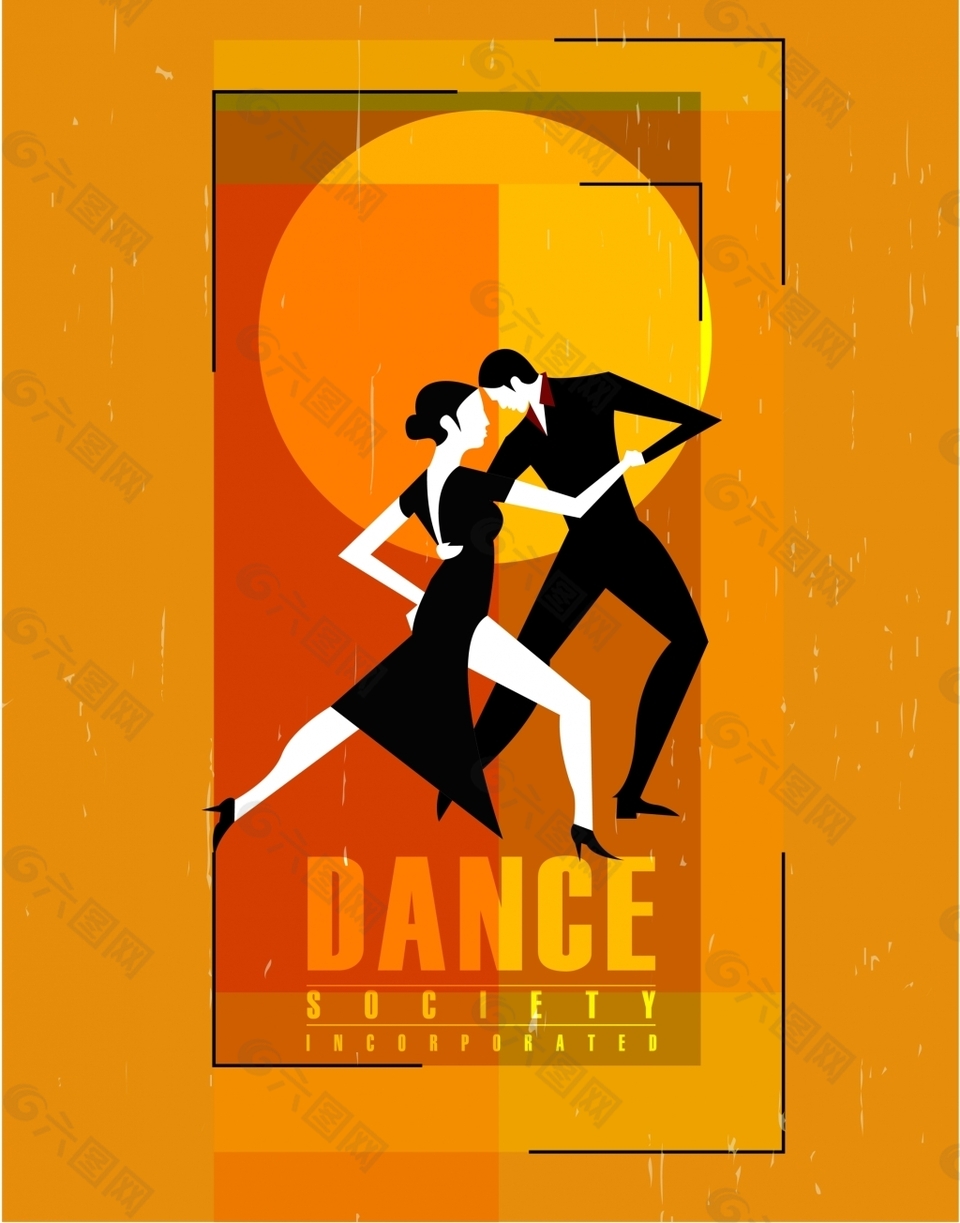 舞蹈扁平海报设计元素