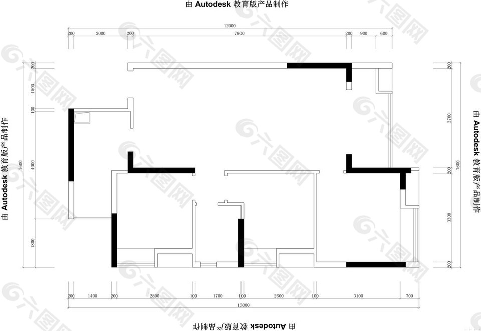 商品房装修平面图