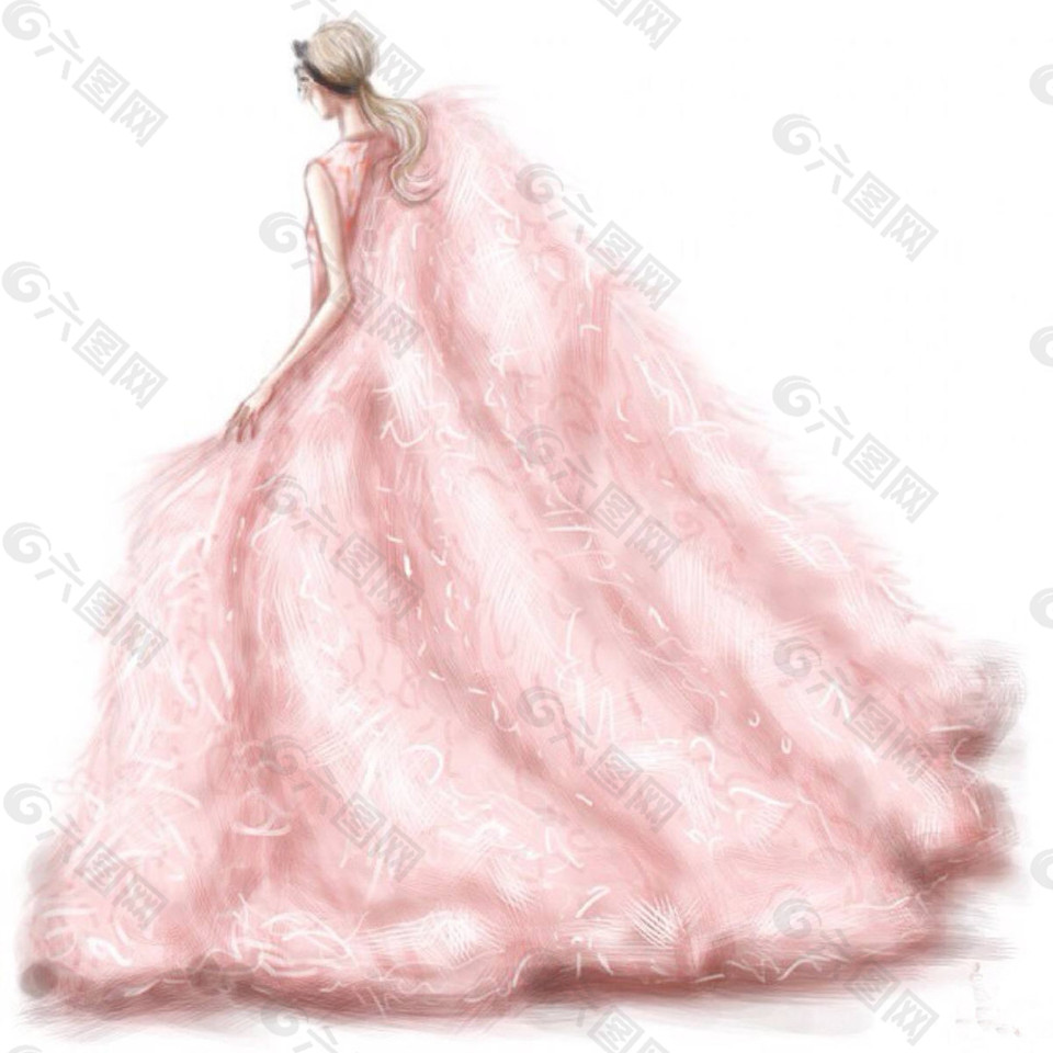粉色婚纱设计