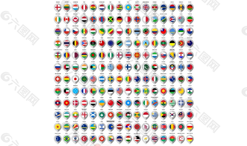 不同国家的旗帜图标