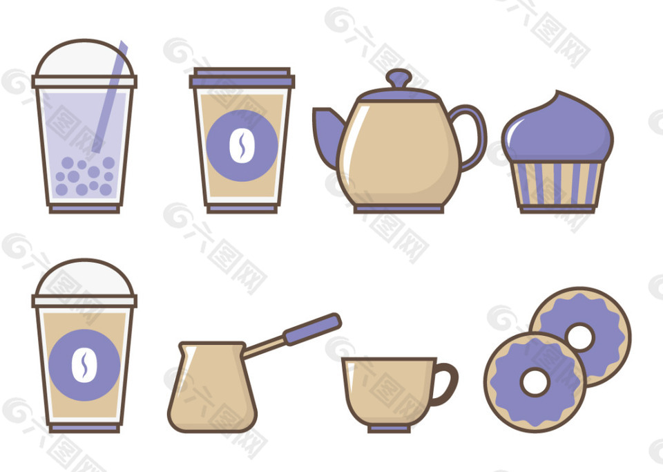 泡沫茶饮料图标