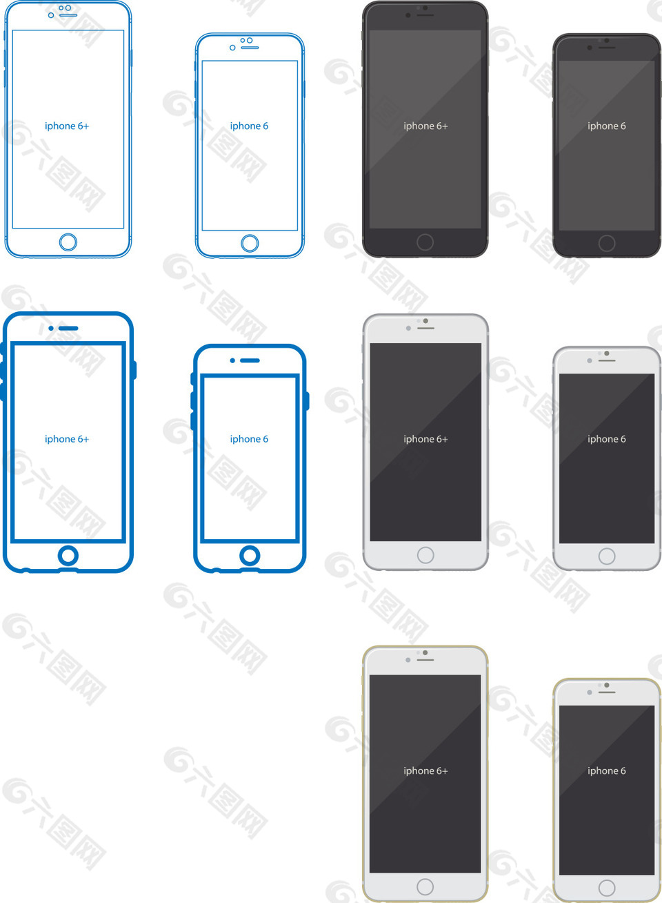 Iphone 6矢量素材设计元素素材免费下载 图片编号 六图网