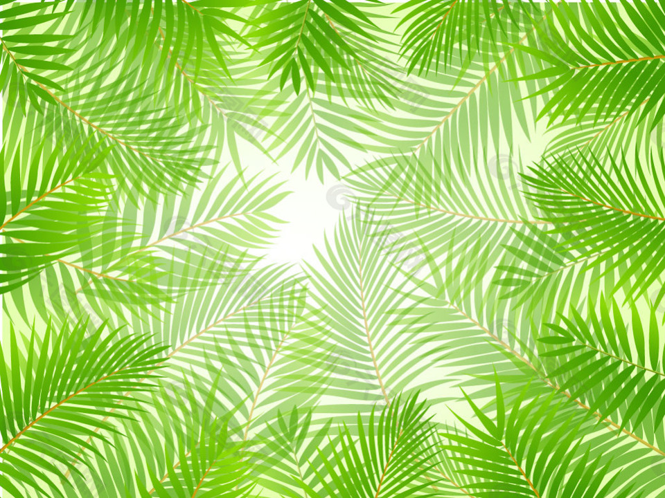 热带绿叶元素矢量背景素材