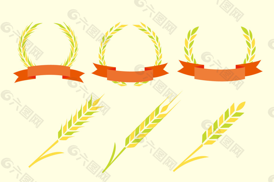 手绘麦子图标设计