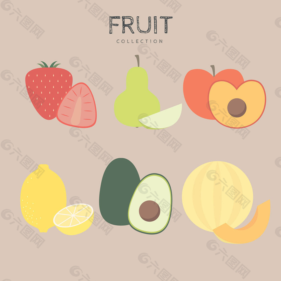手绘各种美味的水果矢量素材