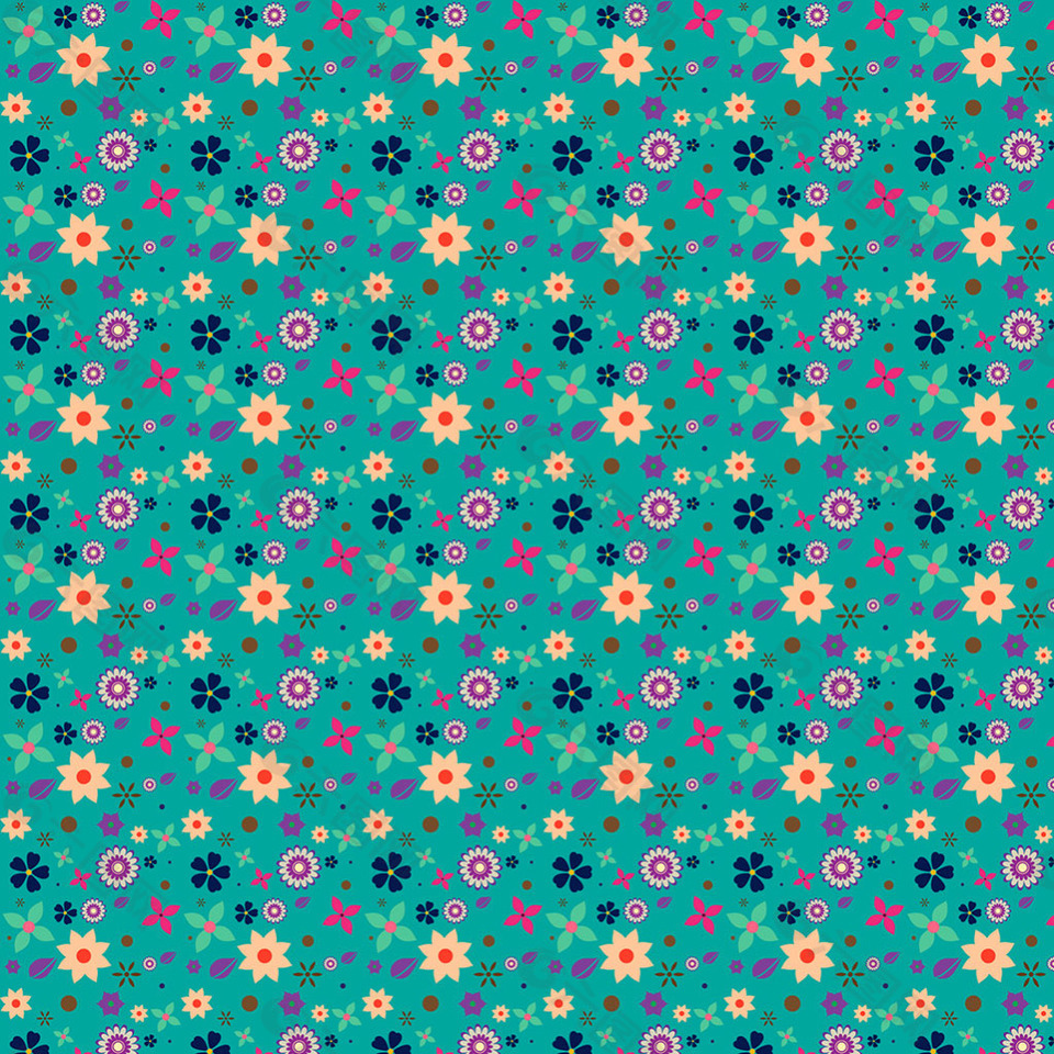 海蓝宝石颜色背景花卉图案矢量设计素材