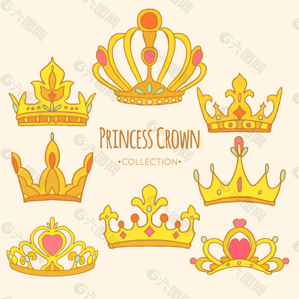 各种公主后冠皇冠系列素材