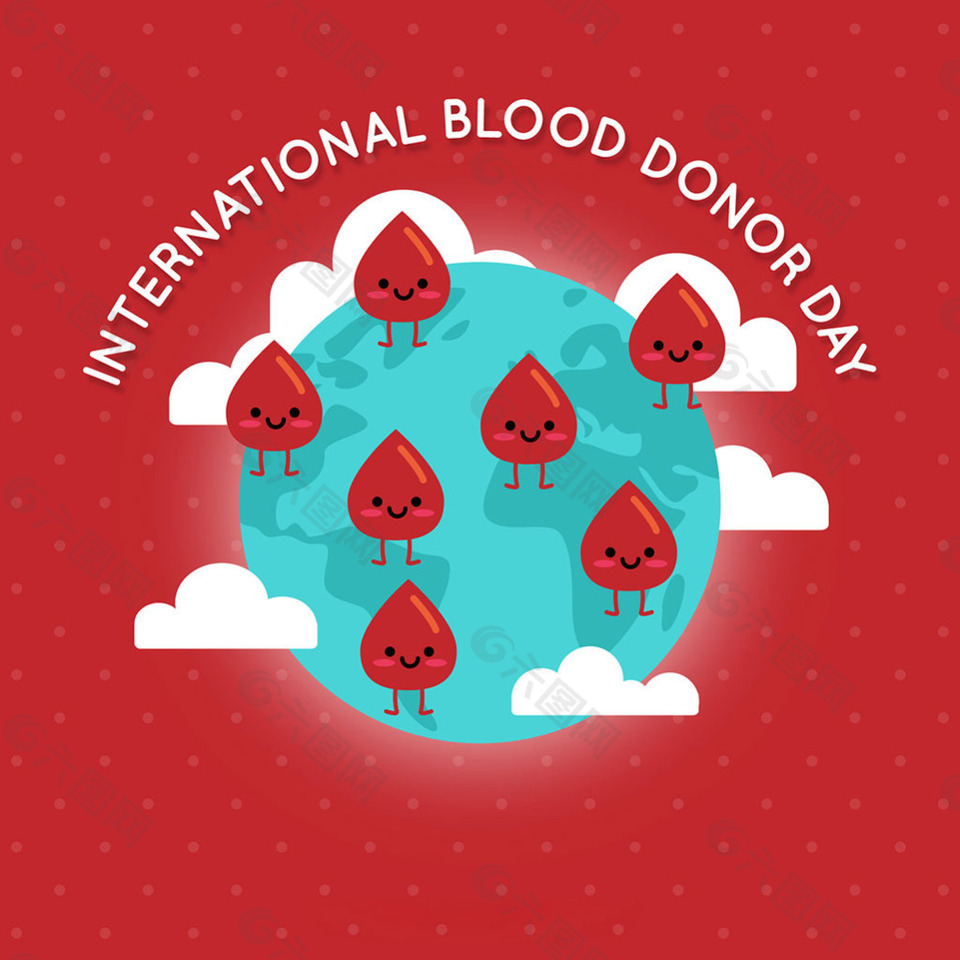 世界献血者日红色插图背景