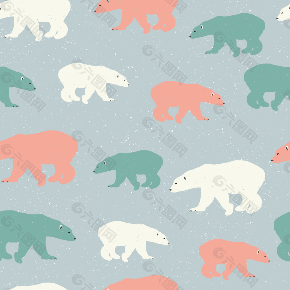 扁平北极熊背景素材