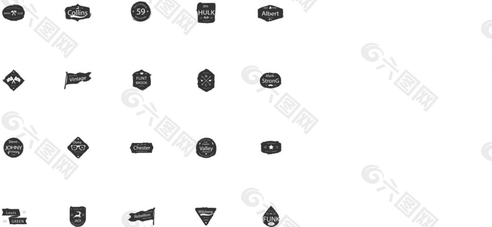 20个Logo 黑色简约logo设计模板