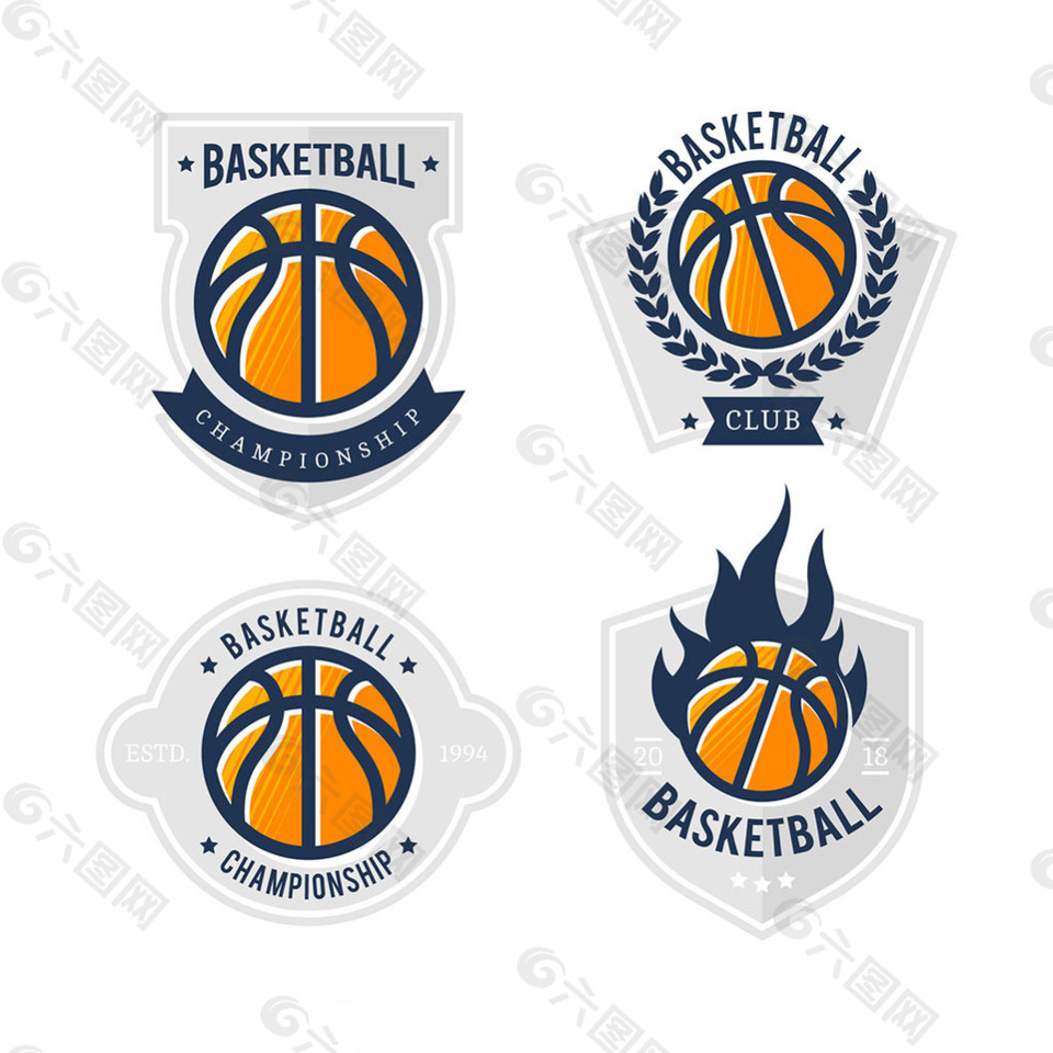 创意篮球徽标集合设计元素素材免费下载(图片编号:8591713)