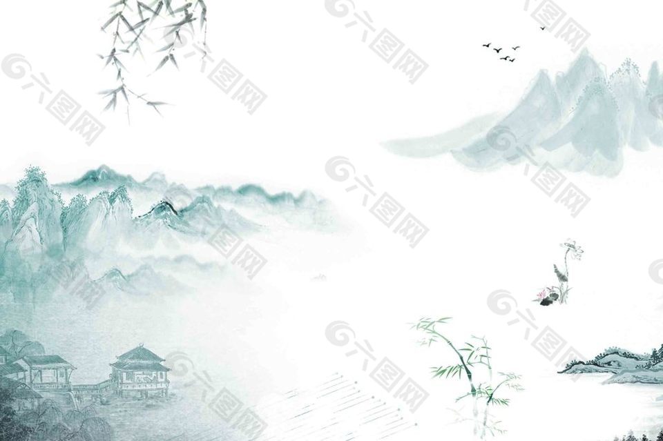 水墨山水画背景