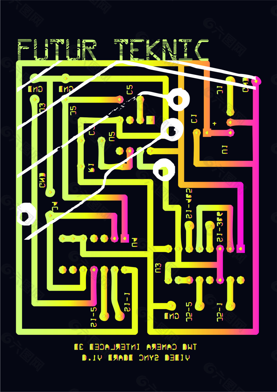 线条迷宫素材印花图案