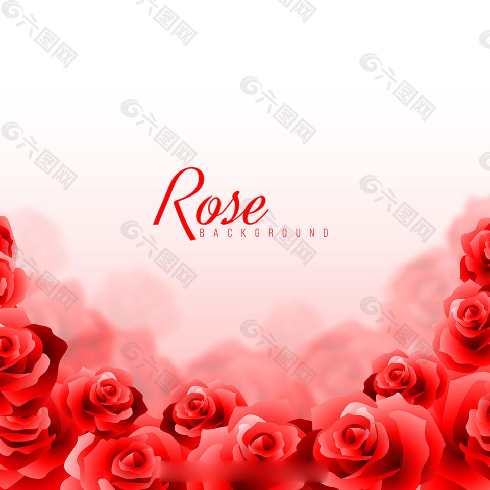红色玫瑰模糊效果背景设计素材