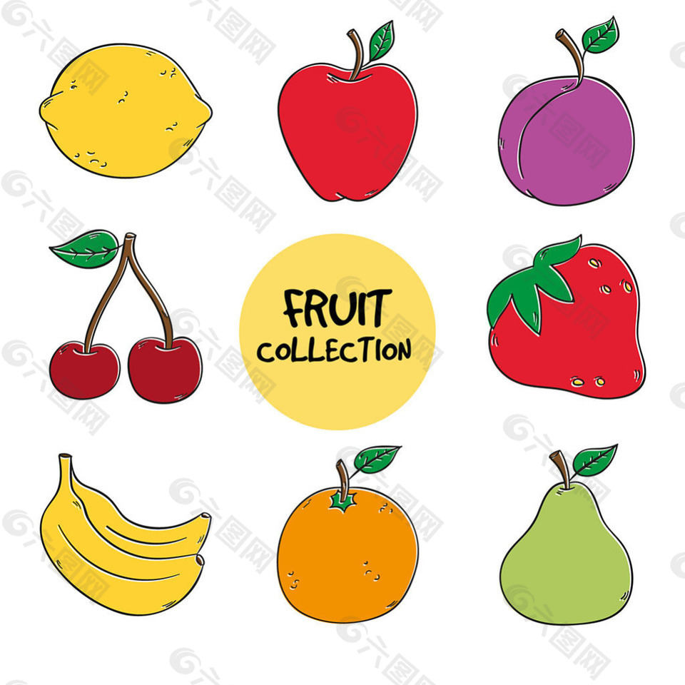 各种手绘风格水果矢量设计素材