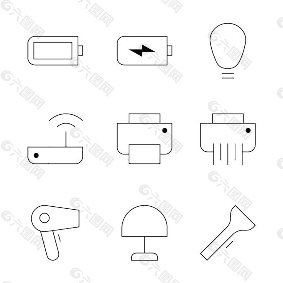 icons线性办公图标