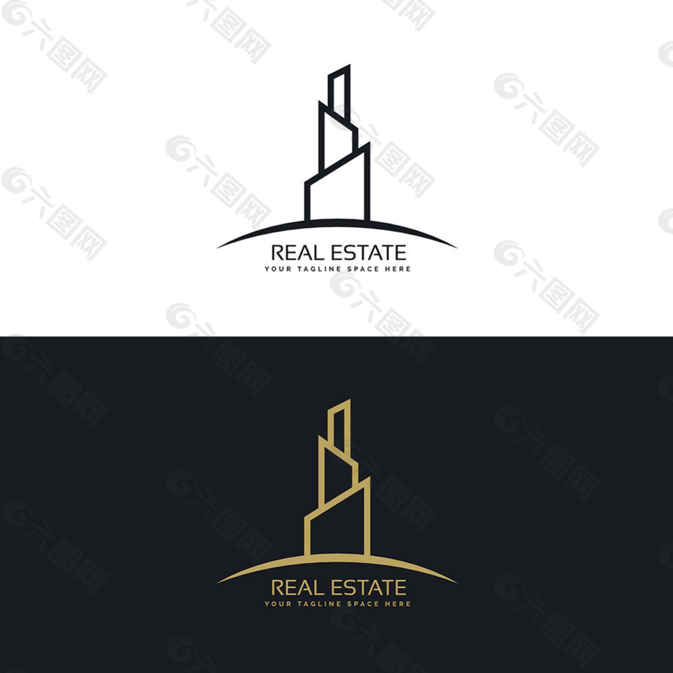 房地产塔形标志logo矢量素材