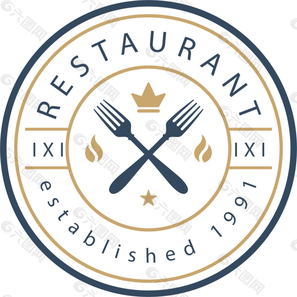复古饮食餐厅logo