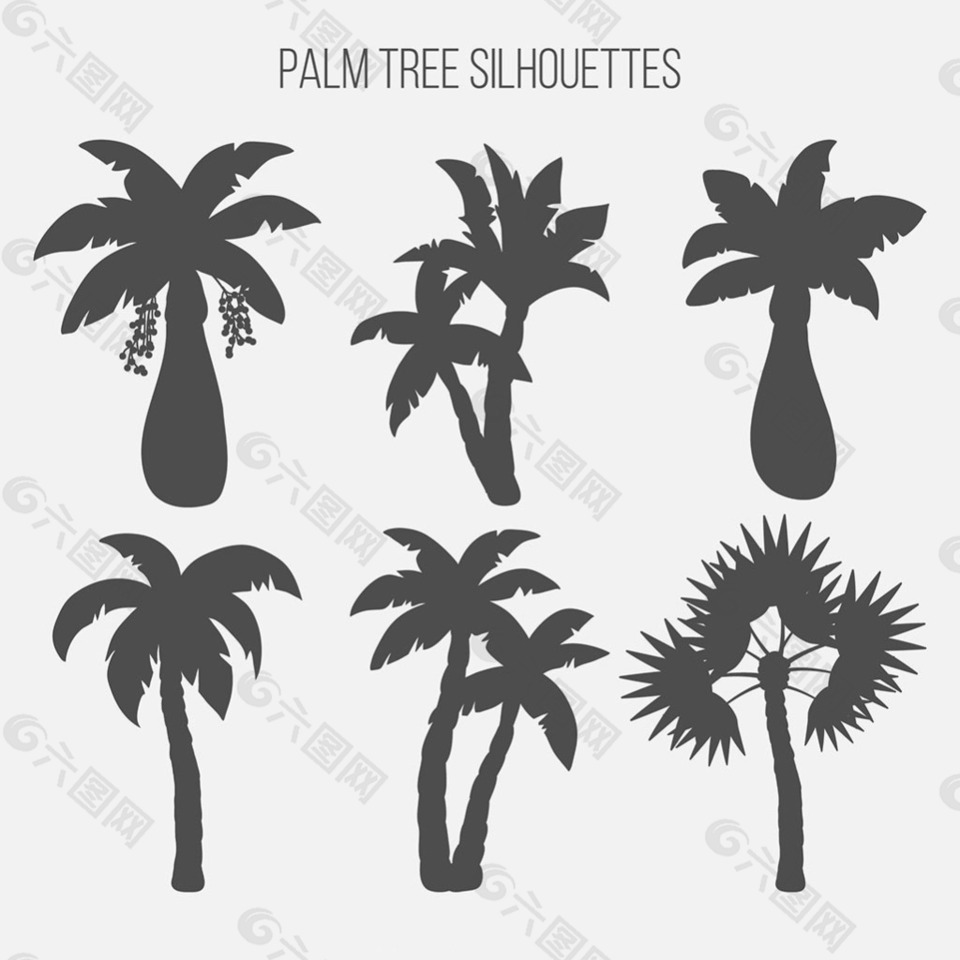 棕榈树剪影集合