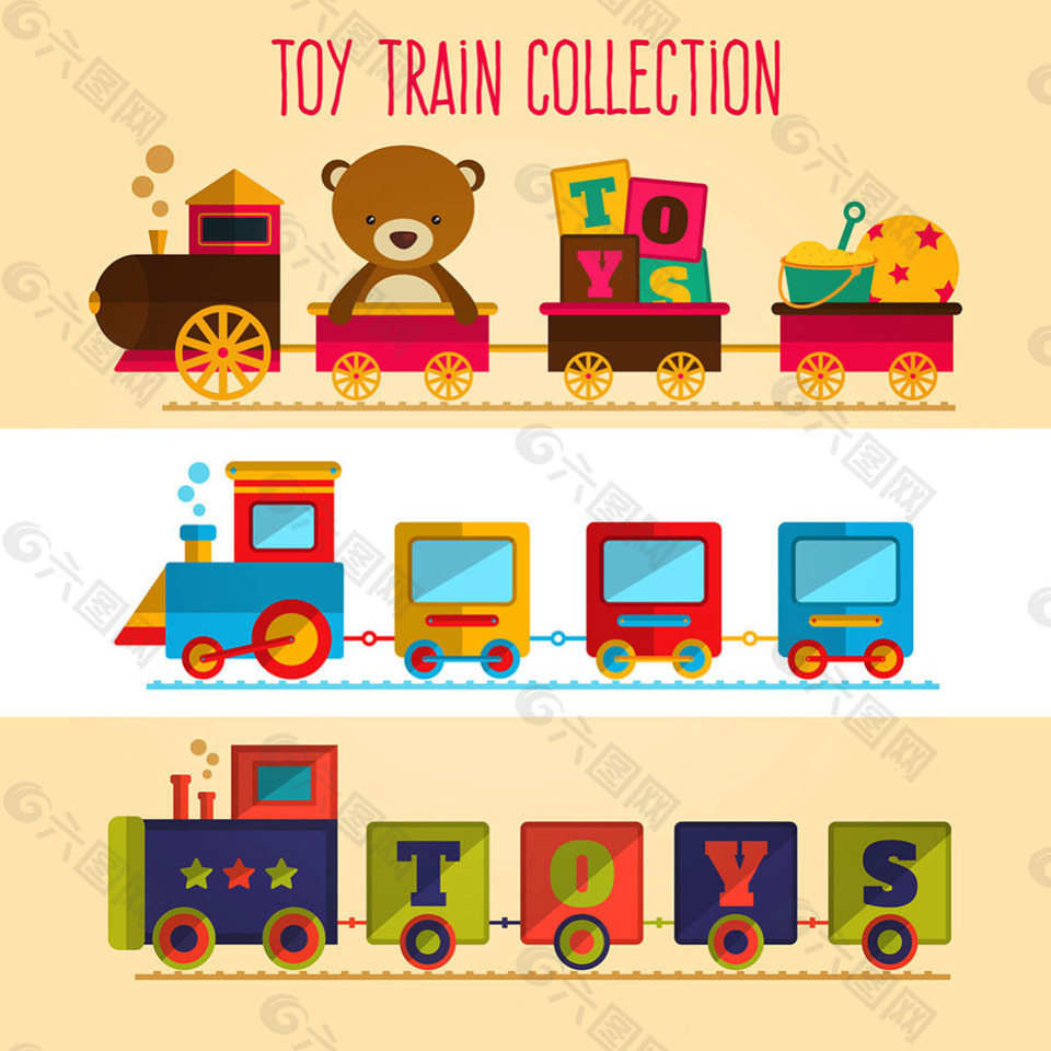 精致手绘卡通玩具火车