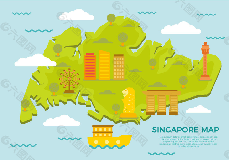创意新加坡地图