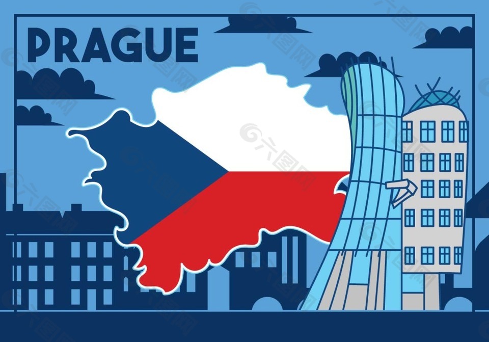 布拉格地图城市背景