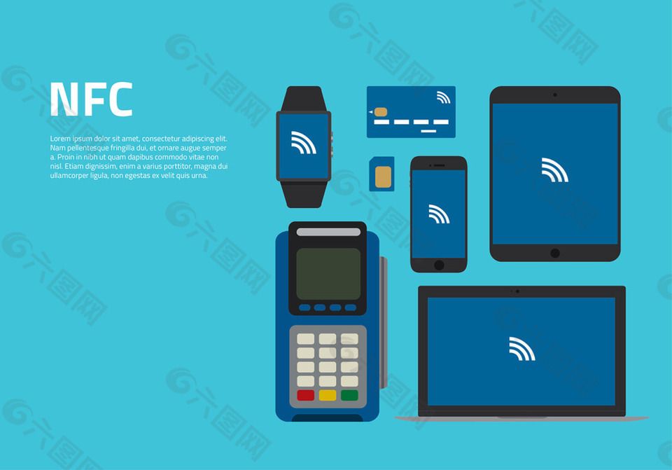 NFC设备矢量素材