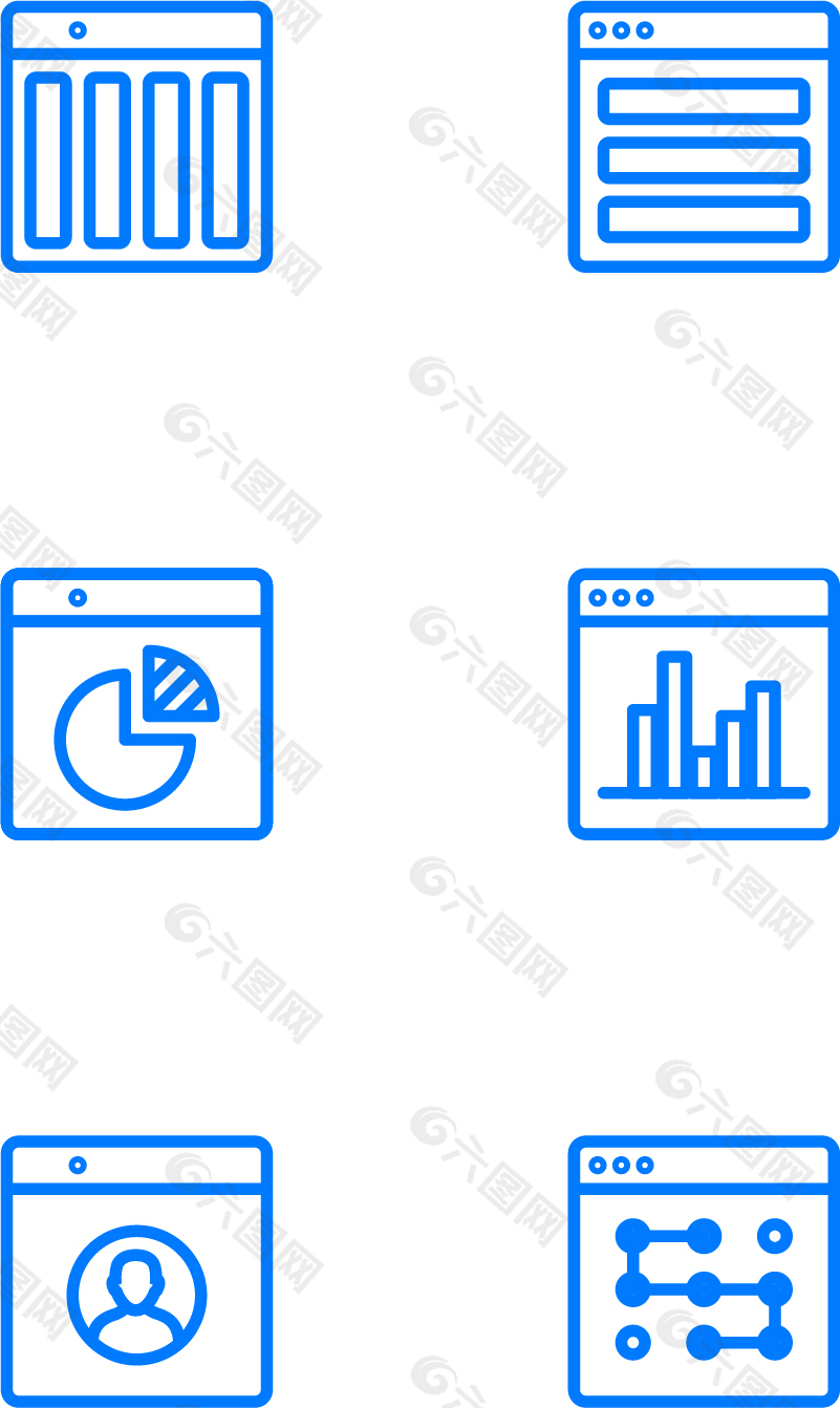 电脑文件类蓝色线条矢量图标ai源文件3