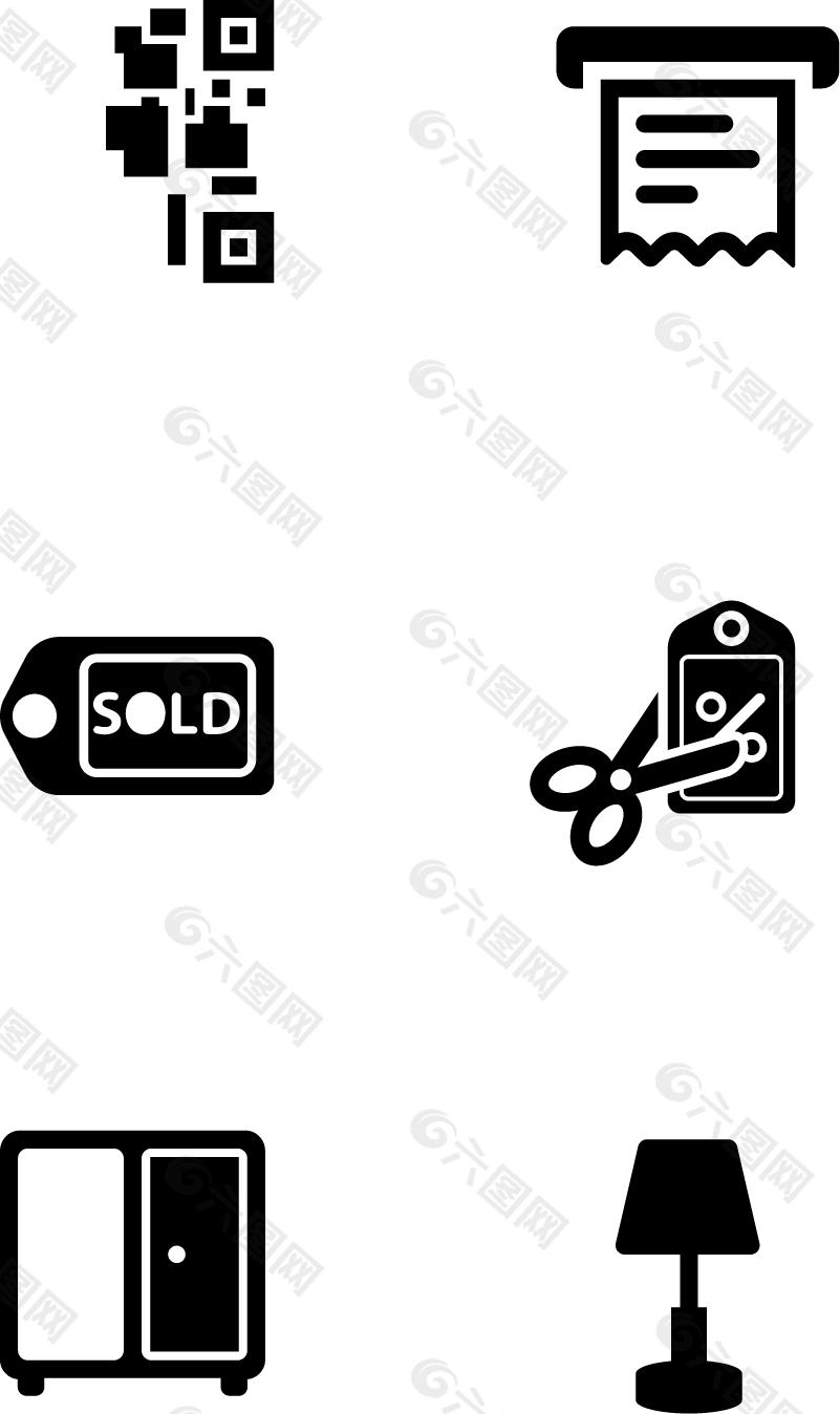 购物特价图标黑色简约图标矢量图源文件