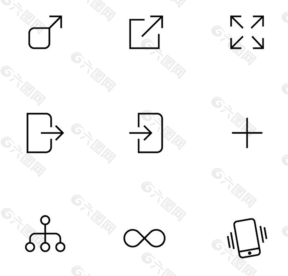 icons 简约线条标签