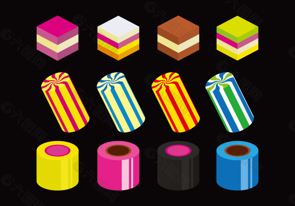 扁平化矢量甜品