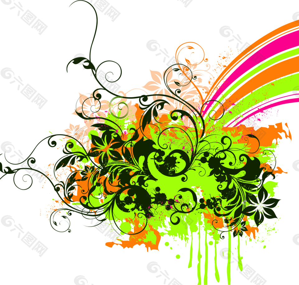 花纹彩虹背景图案设计