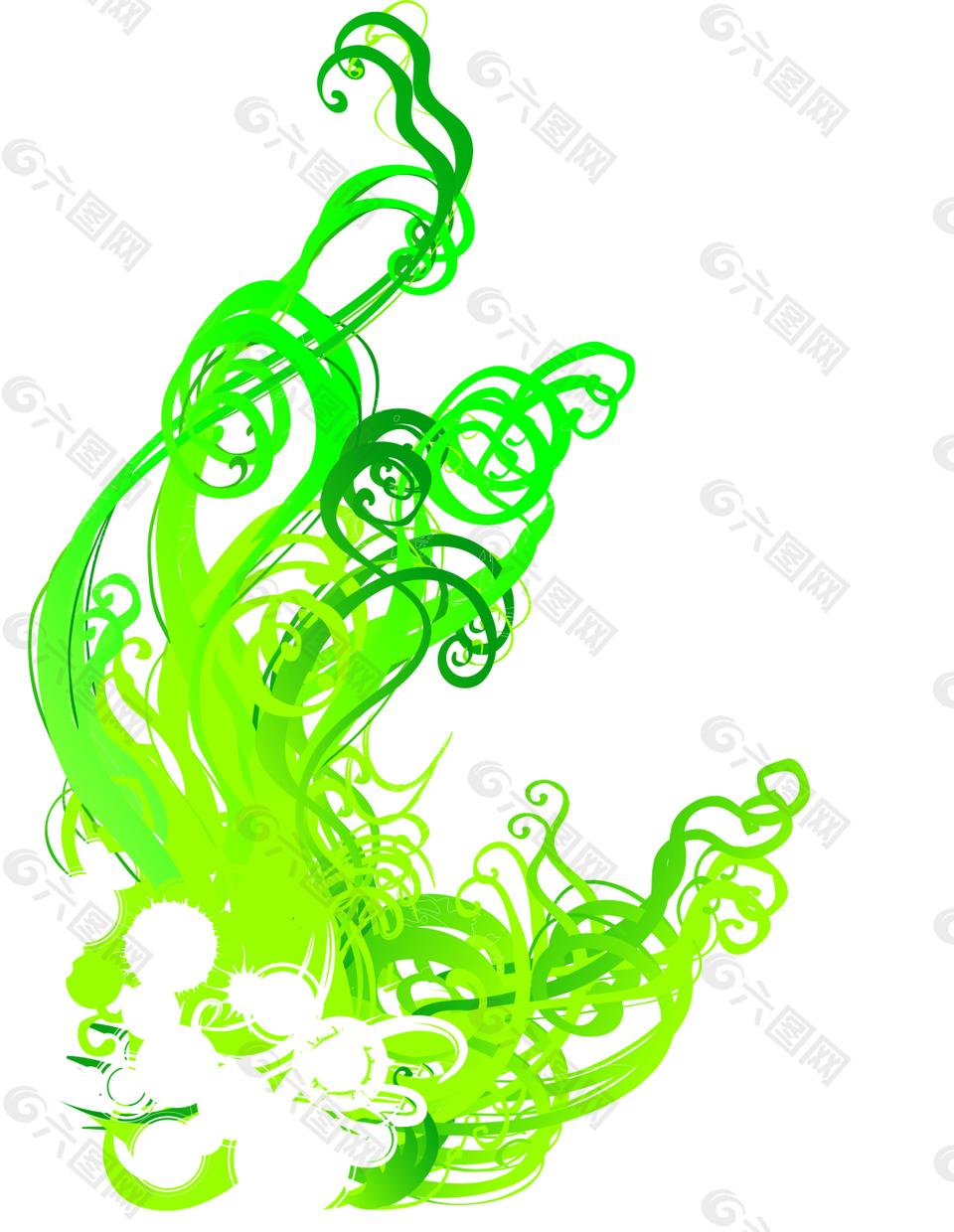 绿色植物花纹背景图案