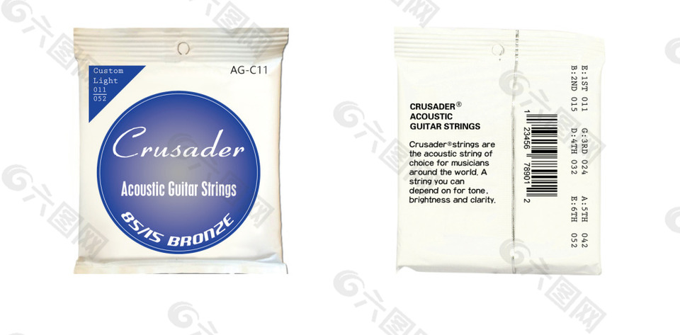 Crusader十字军民谣吉他琴弦包装
