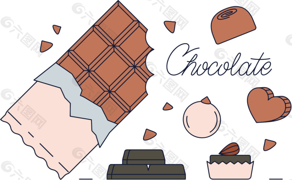 手绘巧克力甜点