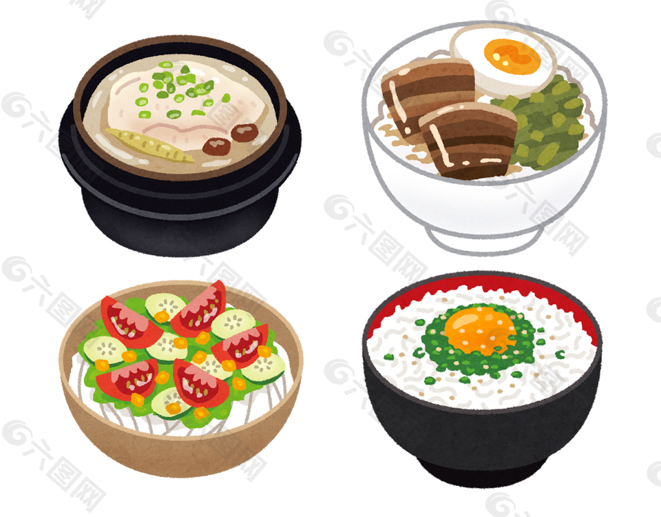 手绘美食插画PNG