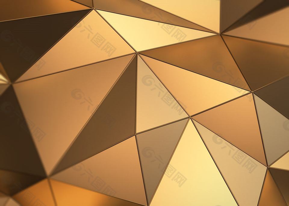 金色立体三角形图片